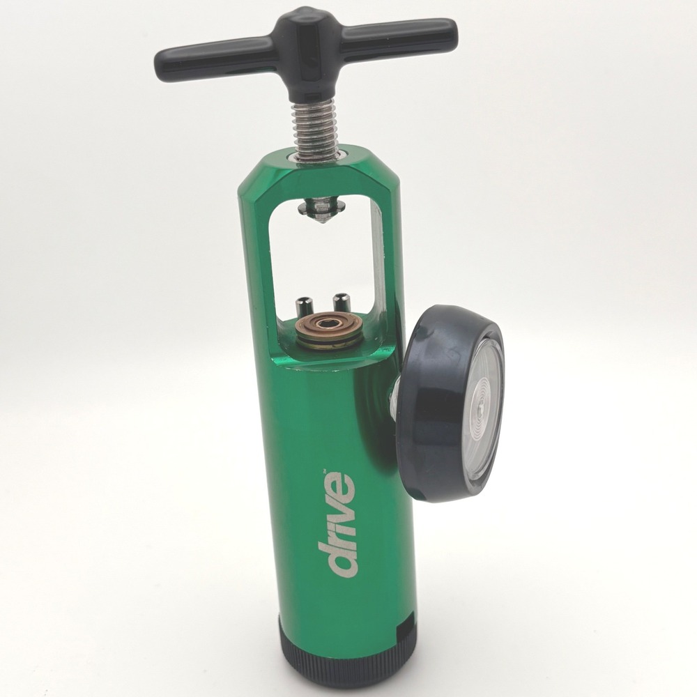 Drive Medical 18302GN Oxygen Regulator CGA 870 Green Aluminum 0-15 LPM PSI Gauge - Picture 2 of 5